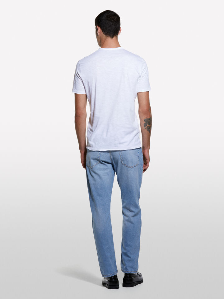 T-shirt Henley blanc - t-shirts à manches courtes pour homme - Blanc | Sisley image number 2